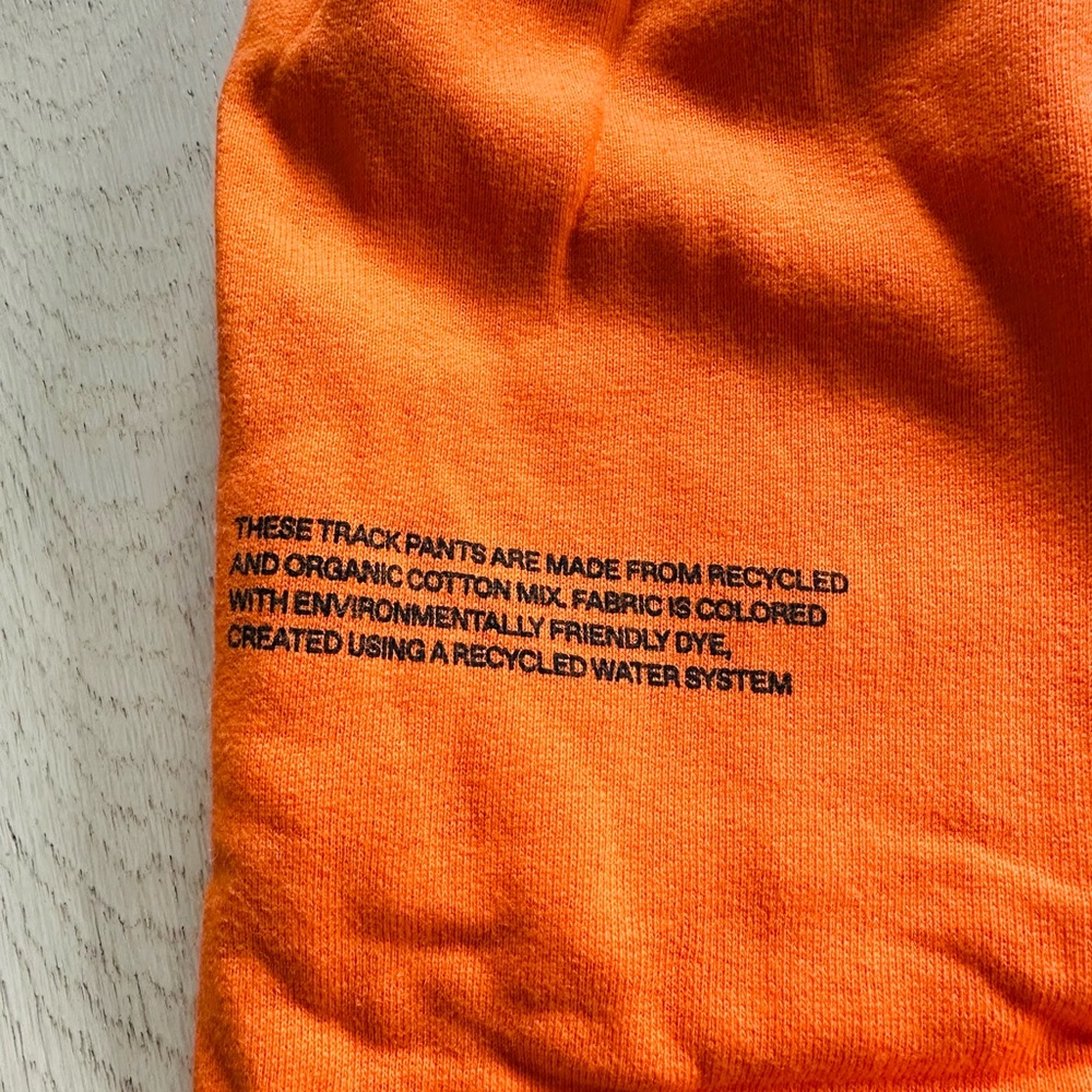 Pangaia Bright Orange Joggers sweatpants men’s size L - Picture 3 of 4